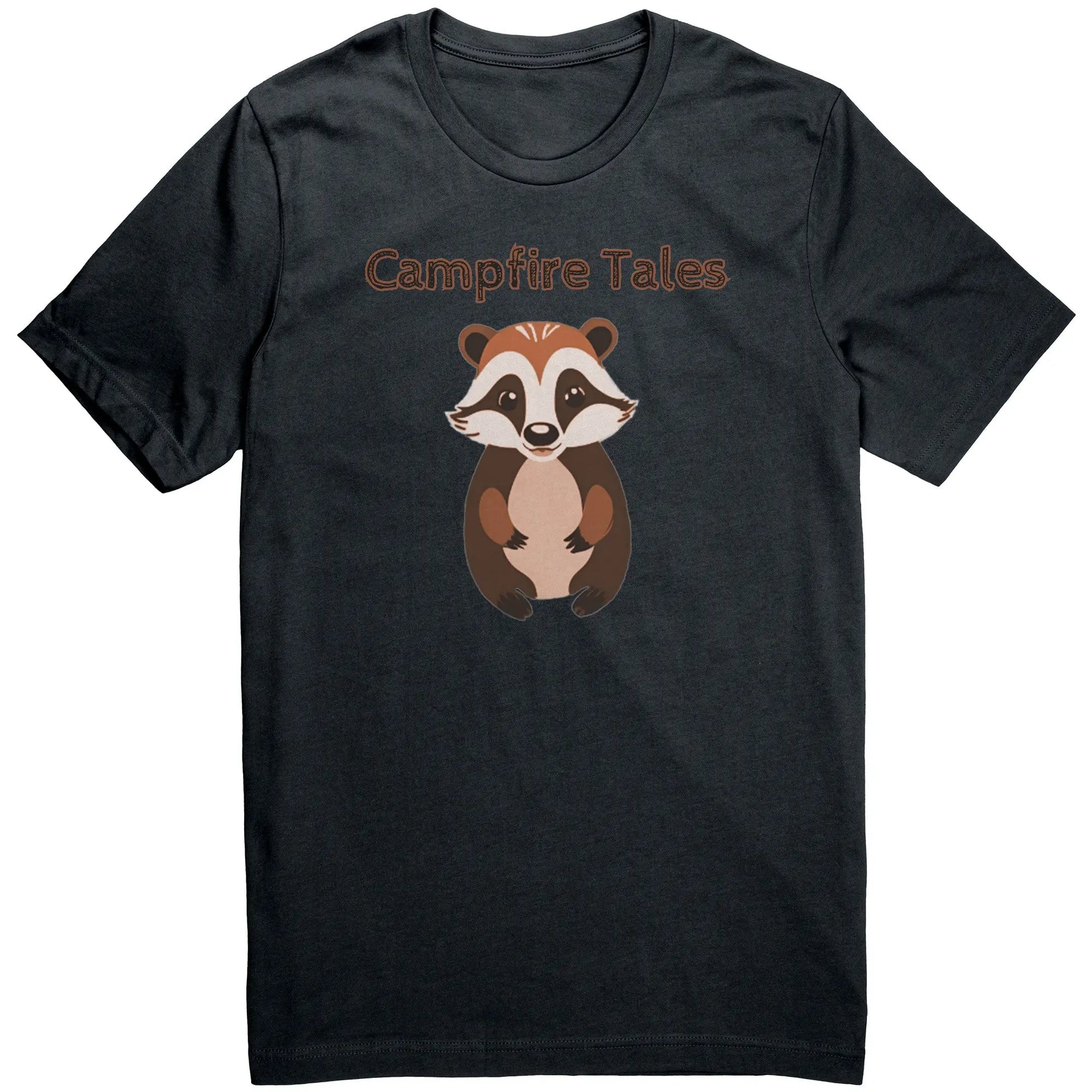Unisex Badger Resilience Cotton Tee in dark grey, sparking narration and tenacious resilience at Campfire Tales