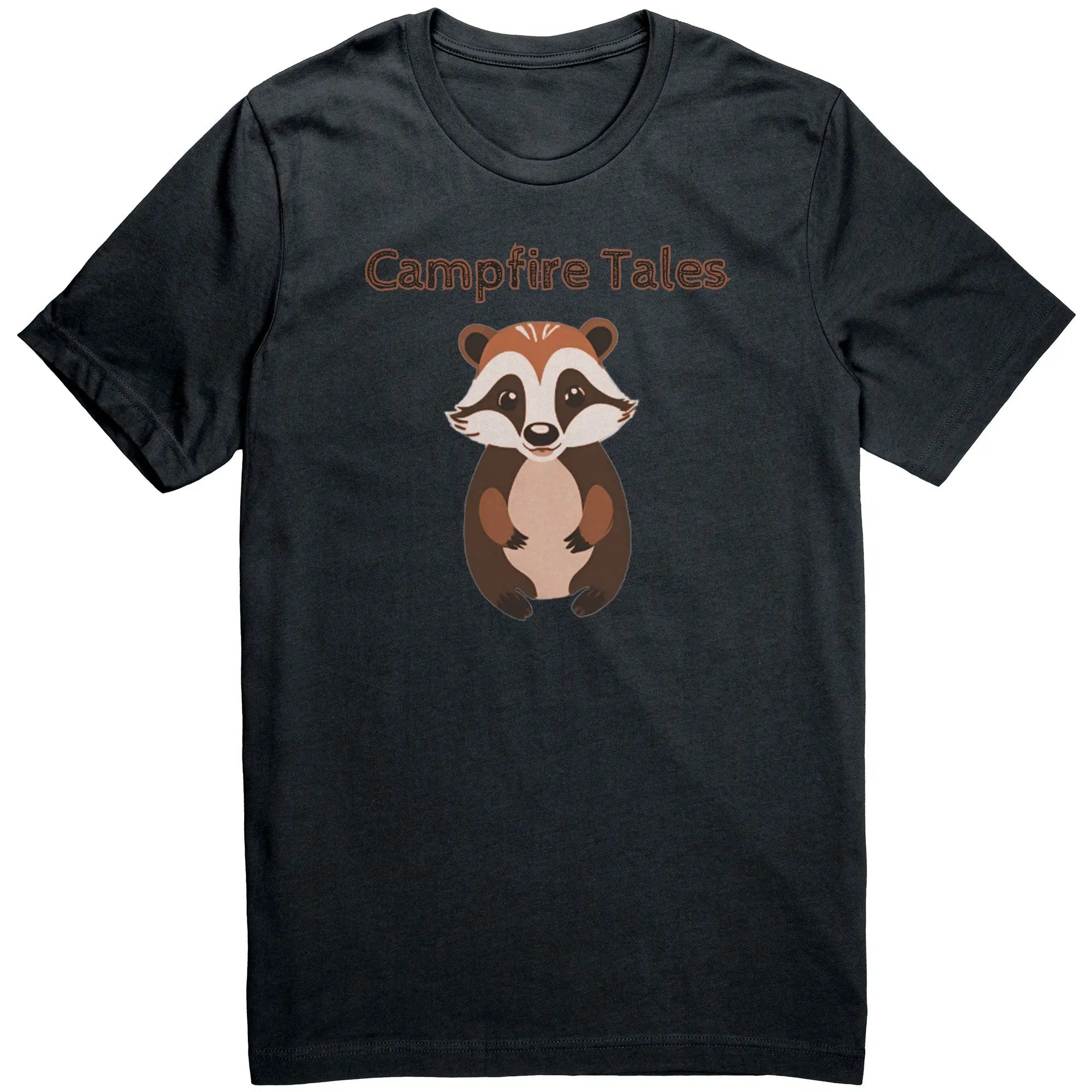 Unisex Badger Resilience Cotton Tee in dark grey, sparking narration and tenacious resilience at Campfire Tales