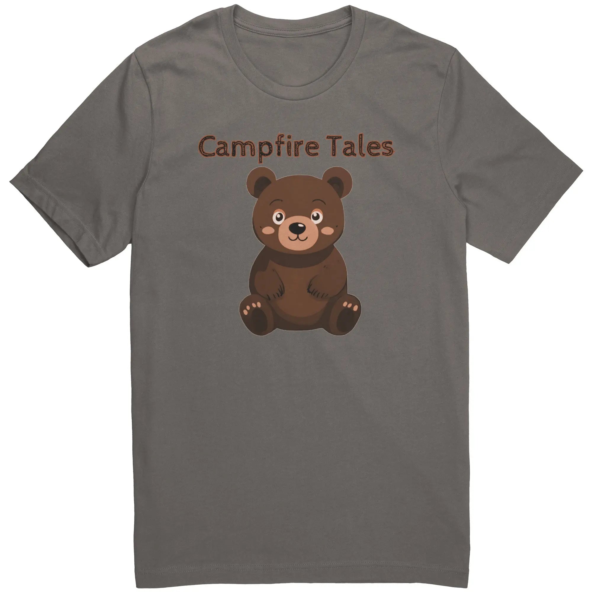 Unisex Bear Resilience Cotton Tee in asphalt, igniting gritty tales and mental health anchor for Campfire Tales.