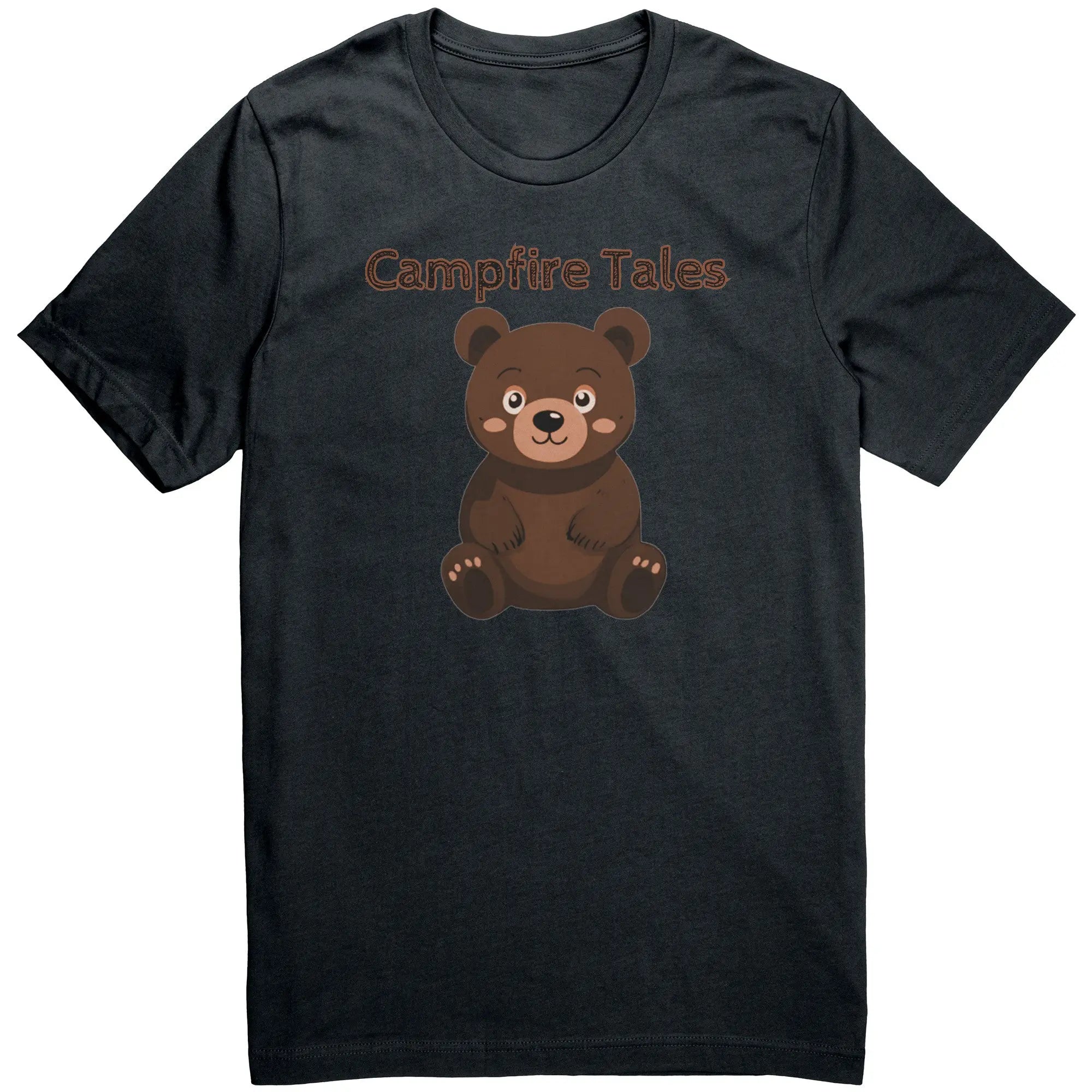 Unisex Bear Resilience Cotton Tee in dark grey, sparking narration and steadfast resilience at Campfire Tales.