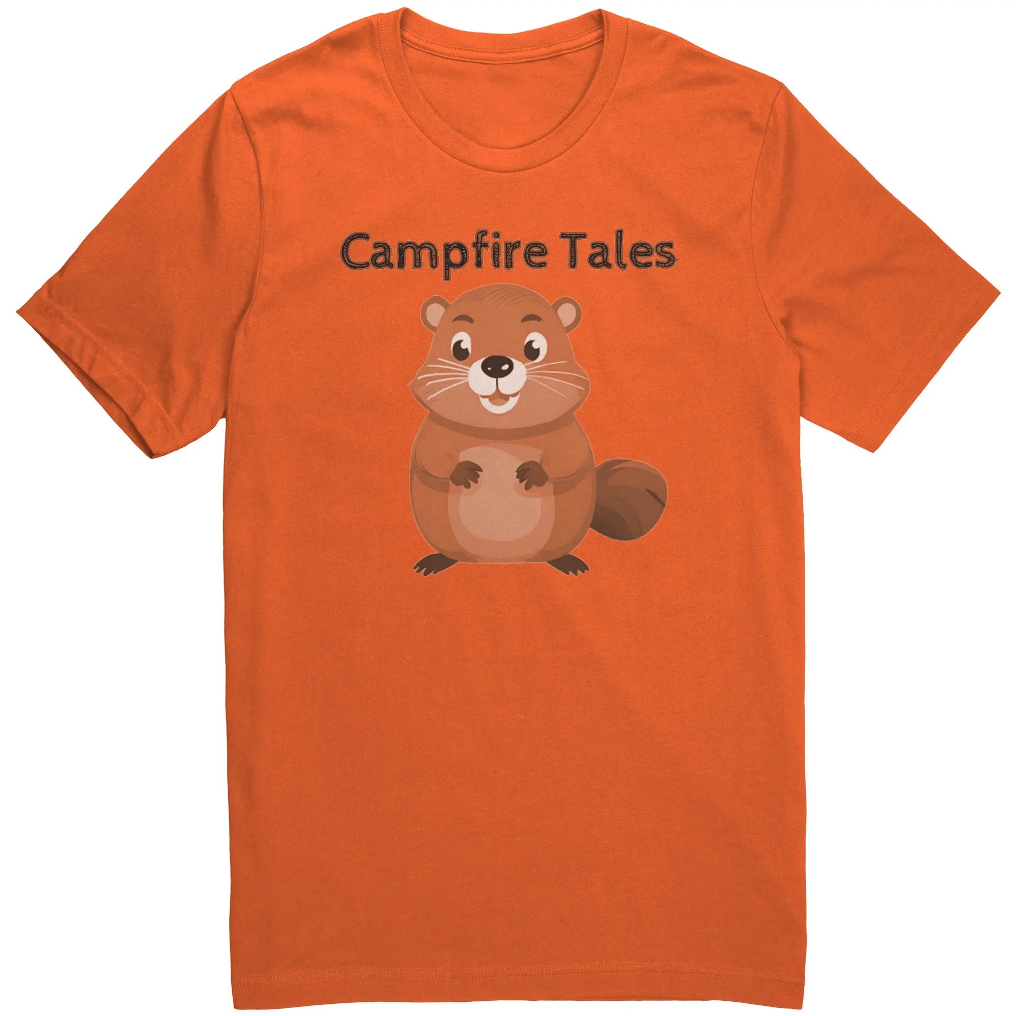Unisex Beaver Resilience Cotton Tee in orange, fueling storytelling and mental health grit for Campfire Tales’ crew