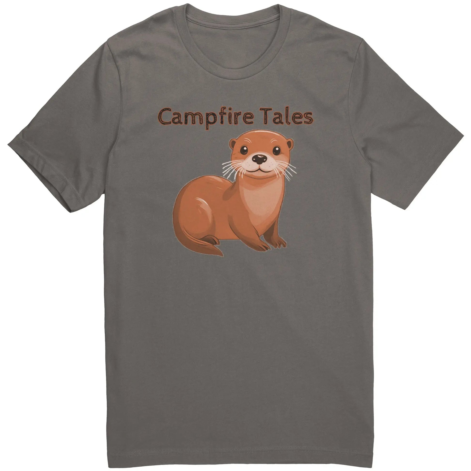 Unisex Otter Resilience Cotton Tee in asphalt, igniting gritty tales and mental health zest for Campfire Tales