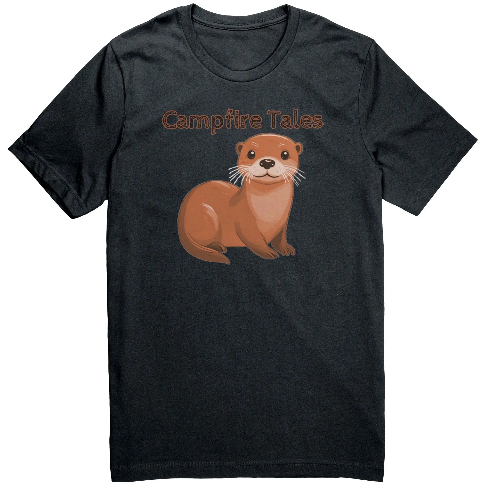 Unisex Otter Resilience Cotton Tee in dark grey, sparking narration and joyful resilience at Campfire Tales