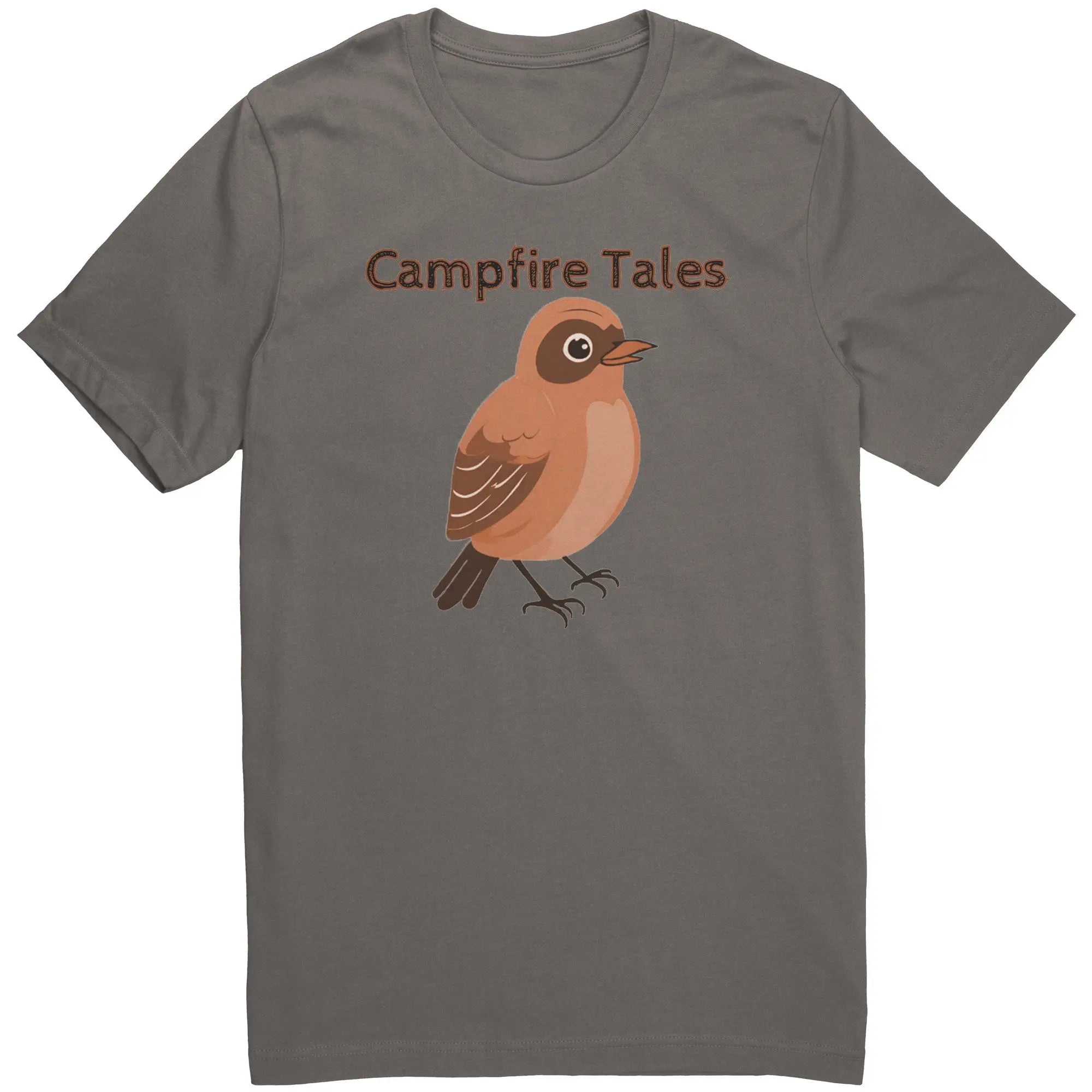 Unisex Robin Resilience Cotton Tee in asphalt, igniting gritty tales and mental health song for Campfire Tales.