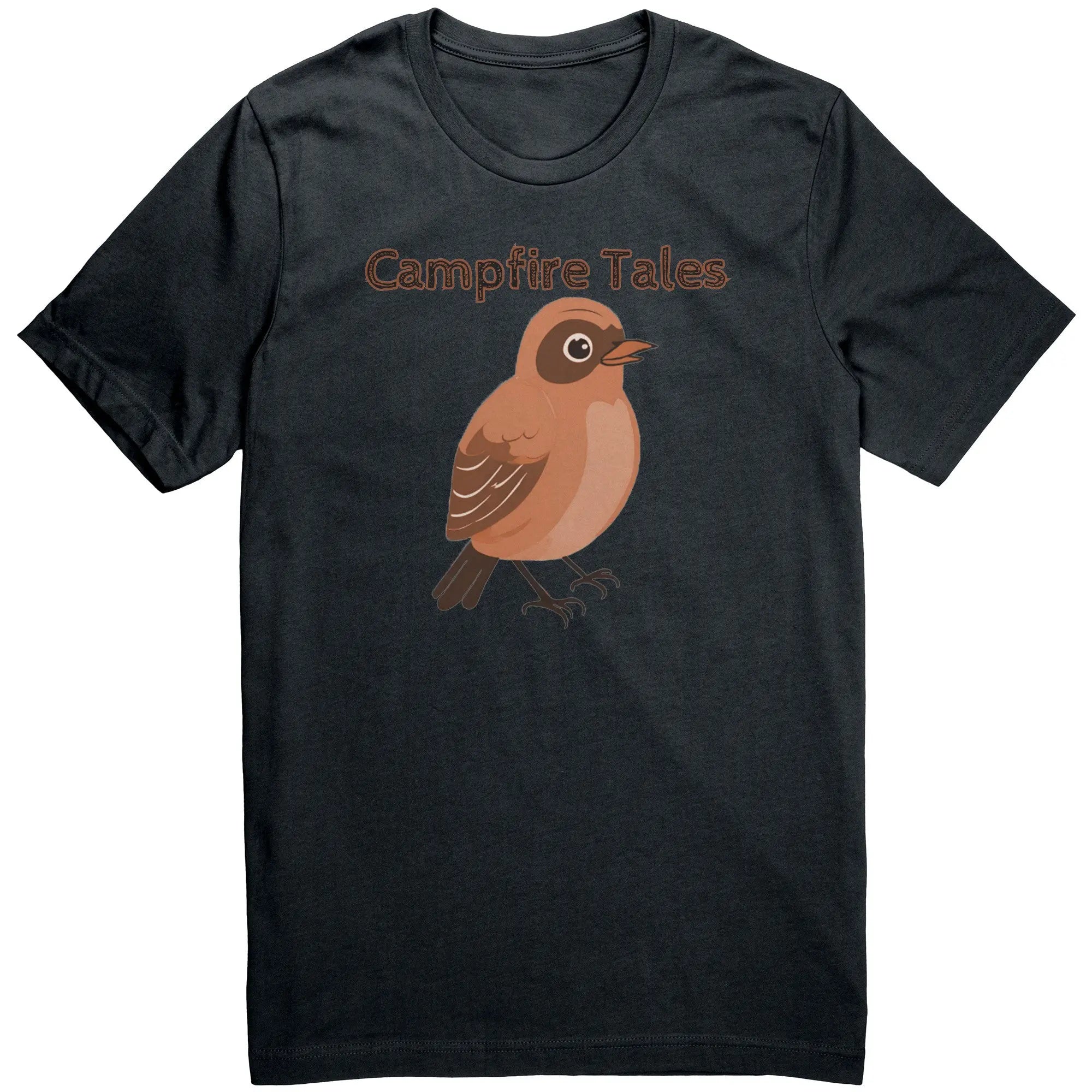 Unisex Robin Resilience Cotton Tee in dark grey, sparking narration and hopeful resilience at Campfire Tales