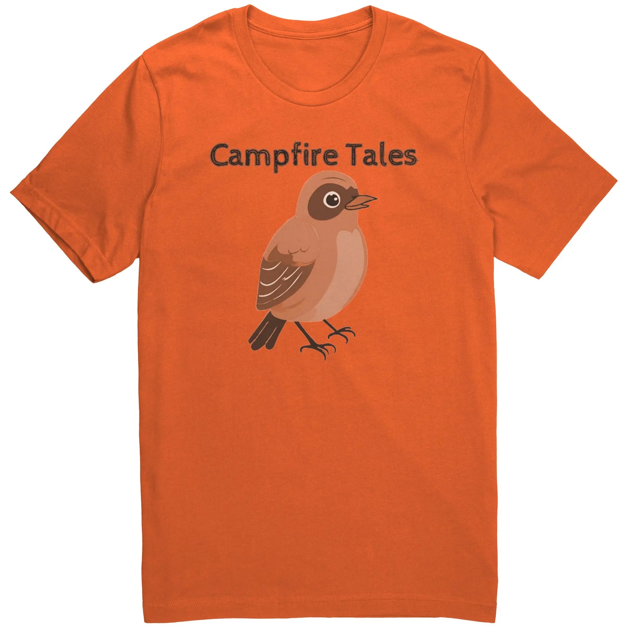 Unisex Robin Resilience Cotton Tee in orange, blending storytelling and mental health hope for Campfire Tales’ crew.