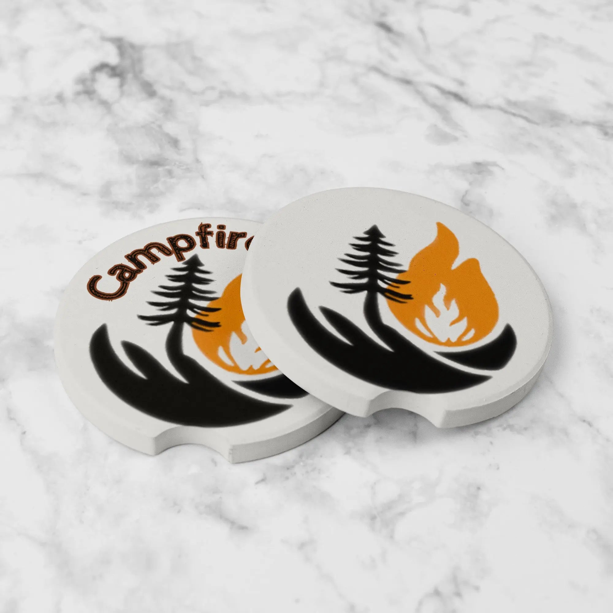 Soapstone Resilience Car Coaster on stone countertop, fueling gritty narration and resilience for Campfire Tales