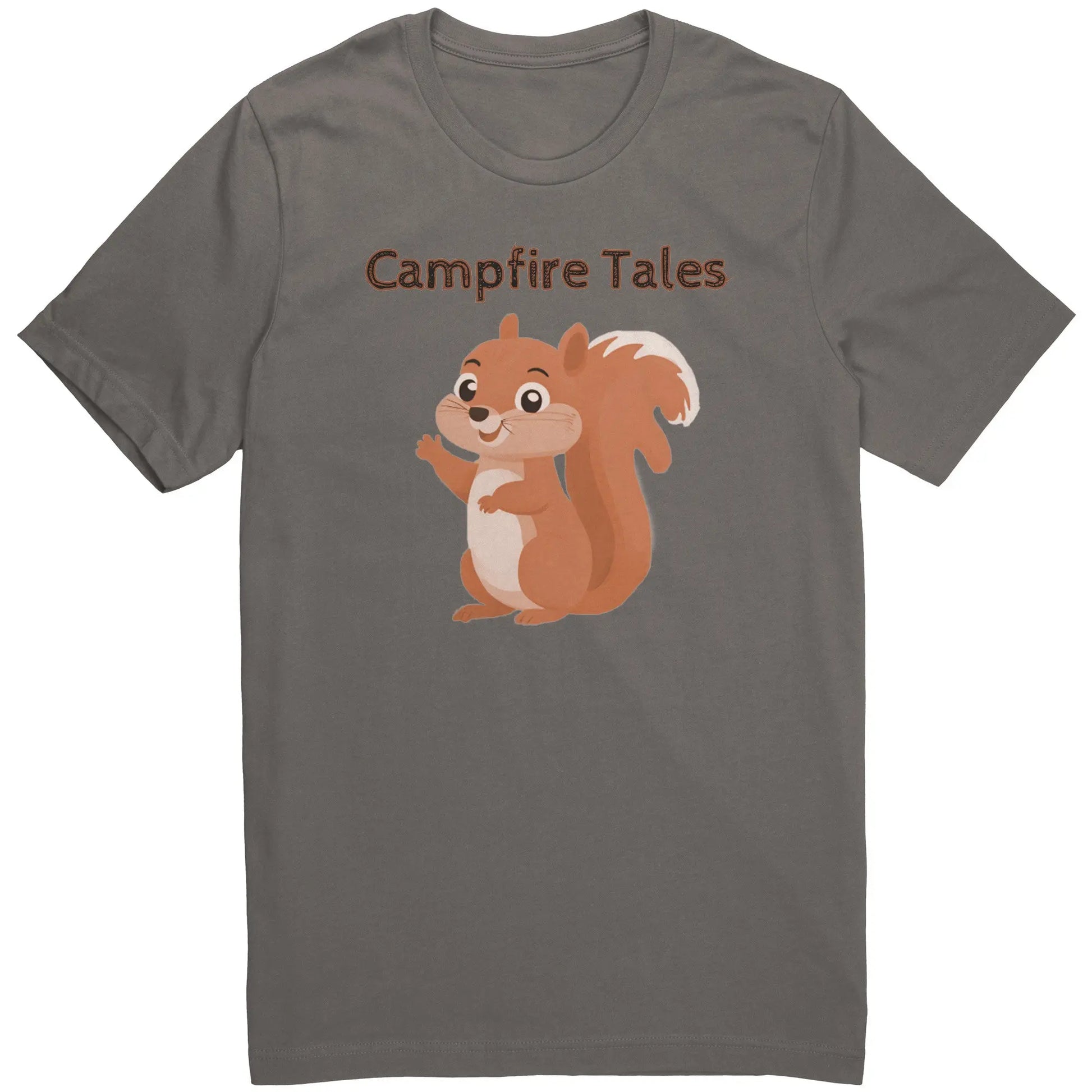 Unisex Squirrel Resilience Cotton Tee in asphalt, igniting gritty tales and mental health grit for Campfire Tales.