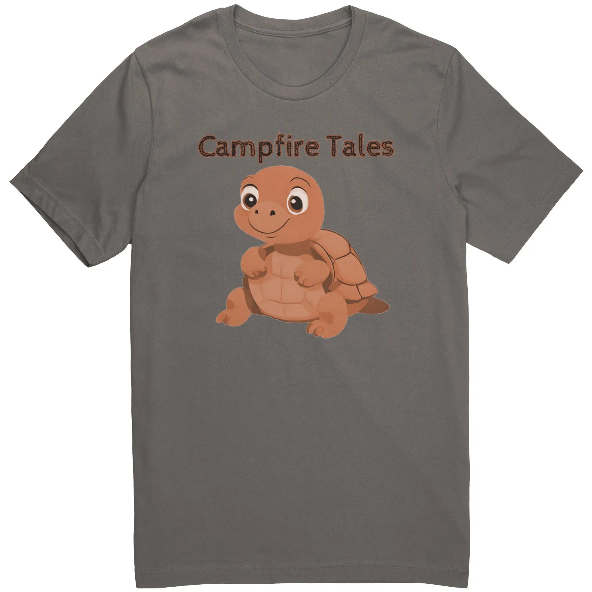 Unisex Turtle Resilience Cotton Tee in asphalt, igniting gritty tales and mental health grit for Campfire Tales