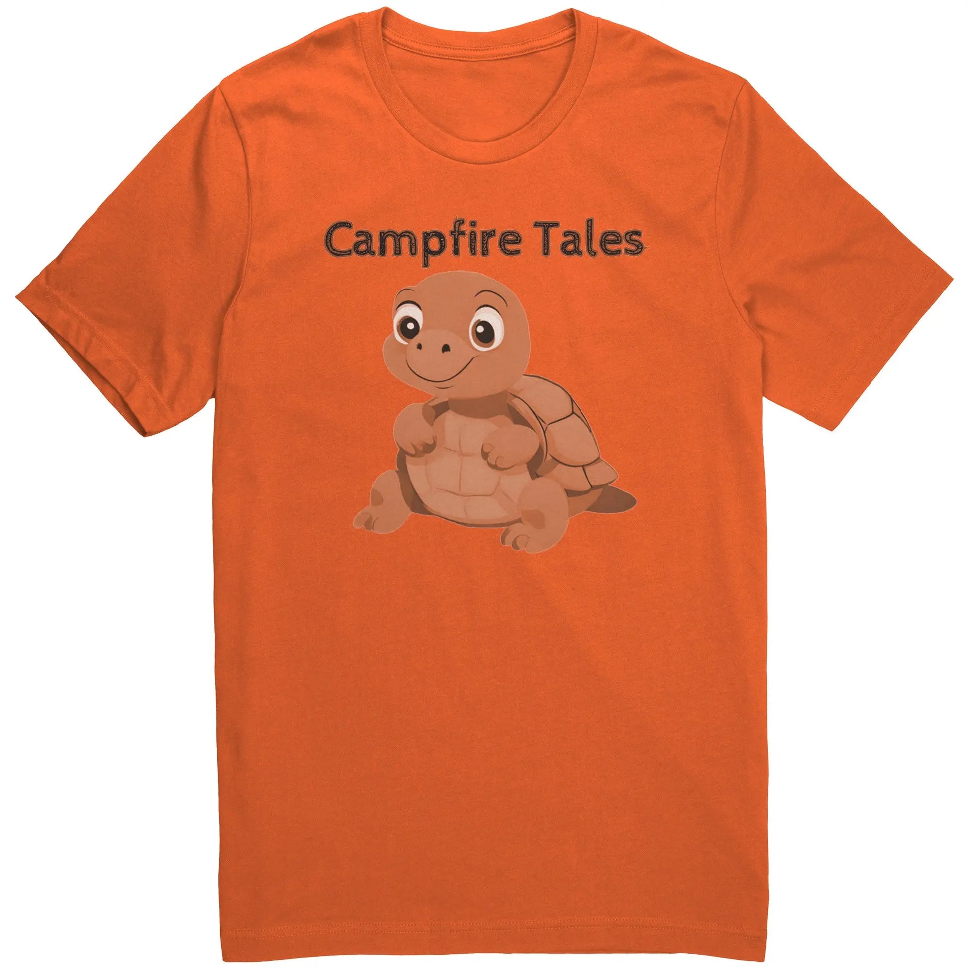 Unisex Turtle Resilience Cotton Tee in orange, blending storytelling and mental health endurance for Campfire Tales’ crew