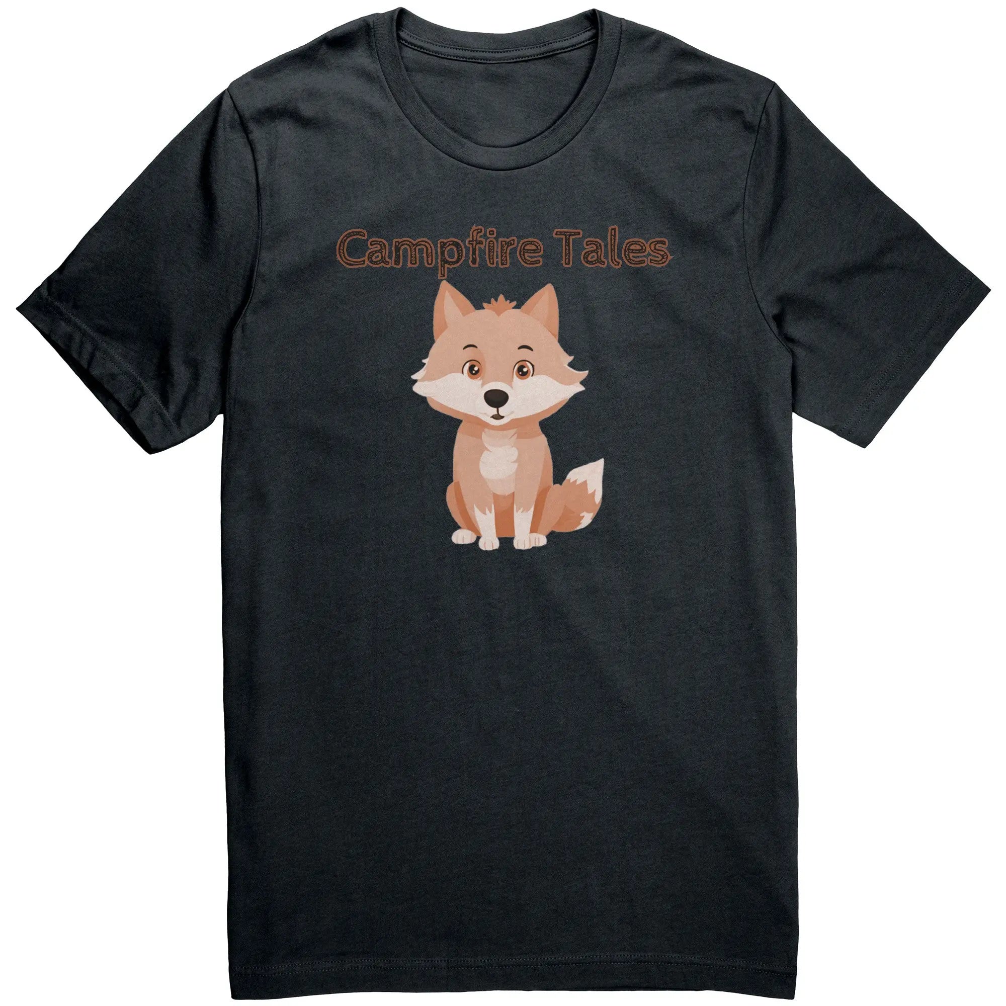 Unisex Wolf Resilience Cotton Tee in dark grey, igniting narration and resilience for Campfire Tales’ fierce community