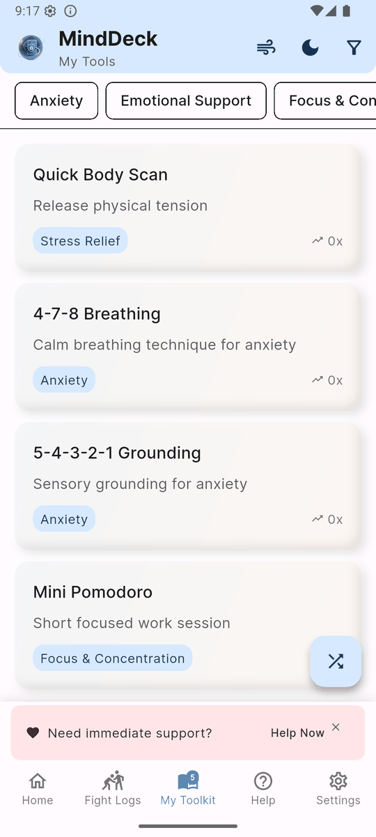 MindDeck screen 3 of 4, from its Google Play listing